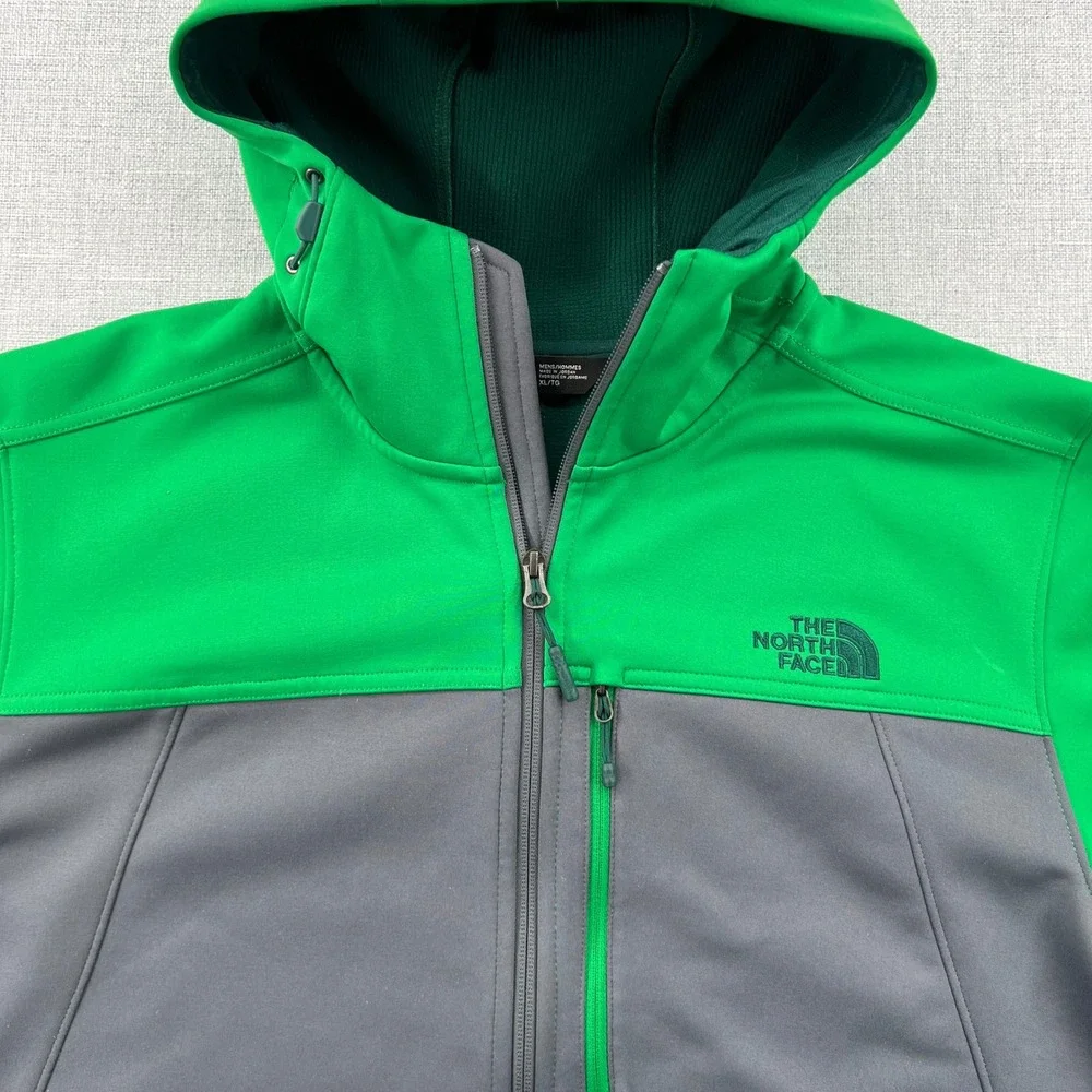 The North Face Apex Canyonwall Hybrid Hoodie Jacket Men XL Green Grey Full Zip